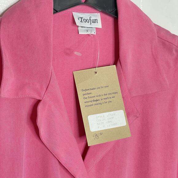 Pink Mini Polo Dress Sz S Sleeveless Pink Chambray Tencel Girly Easy Fit Collar - Picture 5 of 7